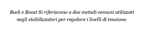 Cos'è Buck e Boost nello Stabilizzatore?